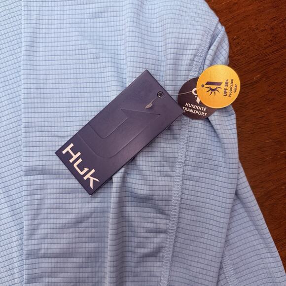Huk Fishing A1A Performance Hoodie Light Blue Men's Medium New with Tag UPF 50+ - Picture 6 of 13